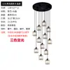Lámpara de araña para escalera, lámpara colgante larga, luz LOFT dúplex de lujo moderno minimalista nórdico para sala de estar, lámpara giratoria de cristal de moda
