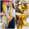 Bufanda elegante de seda Hangzhou con protección solar y letras para mujer, ideal para primavera y otoño, fina y larga, chal de satén de verano.
