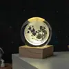 Bola de Cristal Esculpida Céu Estrelado Estéreo 3D Transfronteiriça Luminosa Luz Noturna Ornamento de Vidro para Quarto e Mesa Presente de Aniversário