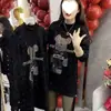 Vestido sudadera de otoño e invierno talla grande 100 kg para mujer, de longitud media, holgado, con forro polar y engrosamiento para cubrir la barriga y crear un efecto adelgazante