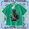 Roupa sem marca Camiseta de Manga Curta Força Delta Modelo Novo 2026 para Crianças Meninos Algodão Puro Top Força Delta
