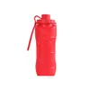 Botella de agua deportiva plegable de silicona, vaso de agua retráctil, adecuada para viajes al aire libre y ciclismo, resistente a altas temperaturas, anticaídas, portátil y conveniente