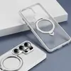Funda de teléfono con soporte, acabado mate, carga magnética, dos en uno, carcasa rígida de PC engrosada, adecuada para teléfonos Samsung