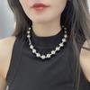 Joyería de Moda Coreana Collar de Cuentas Irregulares de Plata para Mujer Estilo Nicho Cadena para Clavícula de Perlas Modelo Nuevo Verano 2025