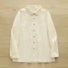 Camisa Blanca de Manga Larga con Bolsillo de Encaje de Corazón y Jacquard de Libélula Estilo Japonés Otoño 2025 para Mujer Casual Delgado