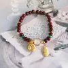 2025 Nuevo Pulsera de Loto de Jade Blanco Pulsera de Cristal Nicho de Gama Alta Lujo Accesible Exquisito Estilo Hada Pulsera