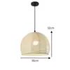 Lámpara colgante de bola de fieltro color crema con hilo de algodón estilo francés para sala de estar, comedor, dormitorio principal, estudio, luminaria de estilo bohemio