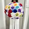 Ramo de Rosas Tejidas a Mano para el Día de San Valentín, Flores Artificiales de Alta Gama, Flores de Producto Terminado para el Día de la Mujer, Flores Eternas, Flores Tejidas a Crochet con Hilo
