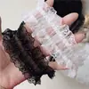 Renda elástica bilateral preta e branca de 5 cm de largura, acessórios de renda, gola, punhos, decoração DIY feita à mão para bonecas