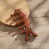 Pente de Massagem de Cinco Dentes Sândalo Terapia de Penteamento de Meridianos Massagem Raspagem Dragagem Pente de Dentes Largos Pente de Meridianos Portátil