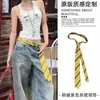 Cinto Lenço de Seda Estilo Coreano Acessório de Cintura em Camadas Personalidade da Moda Estilo Garota Popular com Acessório de Cinto Jeans Gravata Novo Modelo 2026 para Mulheres
