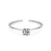 Anillo abierto de plata de ley S925 con piedra de la suerte y diseño de nicho para mujer, con diseño apilable para todo tipo de combinaciones.