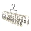 Colgador de pinza para pantalones herramienta de almacenamiento, pinza para falda de acero inoxidable, colgador multi-pinza sin marcas para uso doméstico, pinzas a prueba de viento de doble fila