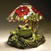 Lâmpada de Vitral de Sapo e Flor de Novo Produto Transfronteiriço Lâmpada de Mesa em Formato de Sapo e Flor