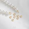 Fio Banhado a Ouro 14K com Preservação de Cor Anel Fechado de Furo Duplo DIY Pulseira de Pérolas Colar Joias Acabamento Fivela Anel de Conexão Acessórios
