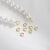 Anillos Conectores de Doble Agujero Color-Preservante Chapados en Oro de 14K de Bucle Cerrado al por Mayor para Pulseras y Collares de Perlas DIY Broches Finales para Joyería