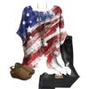 Dia da Independência Comércio Eletrônico Transfronteiriço Loja Independente shopify Amazon Nova Camiseta Feminina Gradiente Bandeira Americana