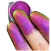 Polvo camaleón óptico destello ráfaga diy flujo cáñamo arte de uñas juguete sombra de ojos resaltador degradado pegamento de gota UV polvo de perla aurora