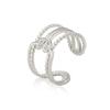 Pulsera de moda sencilla de venta caliente transfronteriza acero de titanio corte medio nudo abierto acero inoxidable ajustable anillo para hombre y mujer