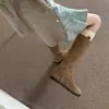 Encuentro de Primera Temporada 2026 Otoño/Invierno Nuevas Botas de Ciclismo de Pierna Recta Hasta la Rodilla Punta Redonda Botas Arrugadas de Media Pantorrilla Botas Altas Largas Mujer