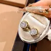 Colar Pingente Oitavado Corte Rosa de Luxo Leve da Moda, Brincos de Zircônia Coloridos, Anel de Diamante de Alto Carbono, Conjunto de Pedras Preciosas para Mulheres