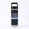 Botella aislada estilo americano transfronteriza de 18 oz, vaso de agua deportivo con popote plegable de acero inoxidable, botella espacial portátil a prueba de polvo con asa