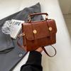 Bolso de Mano Estilo Oficina Otoño e Invierno 2024 Nuevo Color Sólido Versión Coreana Bolso de Hombro Único Cruzado Elegante Bolso Cuadrado Pequeño Versátil