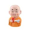 Paisagem miniatura criativa travessa quatro-não mongezinho Zen acessórios decorativos, pequena estatueta de monge para carro, desktop ou mesa de chá