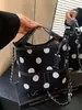 Bolso tote de lona con lunares de estilo coreano, de nicho, gran capacidad, para mujer, nuevo de verano 2026, exquisito bolso de hombro y cruzado para commuting