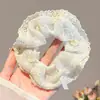 Lenço quadrado grande com estampa floral pequena, elástico de cabelo para mulheres, faixa de cabelo elástica, acessório de cabelo com estilo coreano de alta qualidade