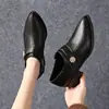 Zapatos de Cuero Suave de Boca Profunda para Mujer 2026 Otoño Nueva Llegada Punta Fina Tacón Grueso Zapatos de Madre Slip-on Suela Suave Versátiles Zapatos Pequeños de Cuero