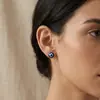 Pendientes Pequeños Circulares en Espiral con Goteo de Aceite de Diablo Estilo Europeo y Americano Transfronterizo con un Diseño de Lujo Ligero, Moda Gótica y Elegantes Accesorios para Orejas