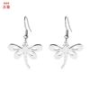 Nuevos pendientes creativos de acero inoxidable con forma de mariposa y libélula, con alas de ángel y colgantes de insectos, para Europa y América, fabricantes de joyas transfronterizas.