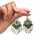 Pendientes de borlas azules calados estilo étnico, vintage, exquisitos, de alta gama, únicos, creativos, de nicho, versátiles