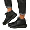 Dropshipping Transfronterizo Zapatos de Algodón para Hombre 2025 Invierno Piel Suave Felpa Engrosados Cálidos Botas de Nieve Zapatos de Cuero para Papá