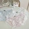 Ropa interior de seda helada para niña, estilo fino de verano, borde sexy de encaje, algodón puro, 10A antibacteriana, entrepierna extendida, bragas triangulares para mujer