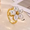 Anillo Abierto Estilo Europeo Abeja Mariposa de Circonita Colorida Chapado en Oro de 18K Ajustable para Mujer Anillo de Piedra de Color