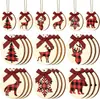 Productos de Madera Navideños Campanas Navideñas Calcetines Navideños Ciervos Amor y Copo de Nieve Adornos Colgantes Adornos Redondos de Virutas de Madera