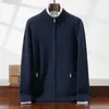 Cárdigan Grueso de Cachemira para Hombre de Invierno, Cuello Alto, Cremallera, con Bolsillos, Suéter de Lana, Abrigo Cálido de Punto Casual Holgado