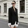 Traje elegante de encaje estilo francés transfronterizo FCB para mujer, diseño otoño/invierno 026, disponible en sitios web independientes, estilo de mujer negro