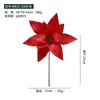 Flor Navideña Coreana de Alta Gama Nueva 2023 30cm Color Champaña Rojo Plateado Flor Navideña Artificial Hecha a Mano Decoración