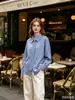 Moda Femenina Estilo Europeo y Americano de Comercio Exterior Transfronterizo Marca Z Nueva Moda Primavera 2026 Camisa a Rayas de Manga Larga con Corbata para Mujer