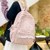Mochila escolar estilo coreano para estudiantes de secundaria y preparatoria, casual, ligera, transpirable, duradera, versátil, de pana, gran capacidad