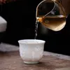 Diseño Propicio de Dragón y Fénix Porcelana de Jade Bambú de Tinta Taza de Maestro Taza de Té Cerámica Taza Individual Juego de Caja de Regalo Regalo de Negocios Adecuado para Uso en Casa Estilo Sencillo