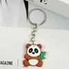 Fofo Desenho Animado Panda Pequeno Borracha Macia de PVC Acessórios Criativos Chaveiro DIY Enfeites Pingentes Enfeites de Chaveiro Pingentes