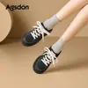 Zapatillas de Plataforma August Lion para Mujer 2026 Nueva Colección Otoño Cuero Negro Retro Suela Suave Zapatos Deportivos Casuales
