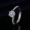 Anillo de Diamante Imitación Mosane Explosiones Transfronterizas Anillo de Mujer a Mozambique Joyería Anillo de Zirconia Anillo de Diamante Anillo de Boda Anillo de Pareja