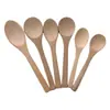 Cuchara Redonda de Madera de Loto Sin Pintar, Cuchara Pequeña de Madera para Niños Japoneses y Coreanos, Mini Cuchara para Café, Venta al por Mayor desde el Fabricante