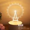 Lámpara de mesa con luz nocturna 3D, luminosa, para dormitorio, lámpara de noche, lámpara de ambiente de chica famosa de Internet, LED, decoración nórdica creativa