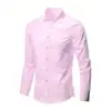 Camisa Blanca para Hombre de Manga Larga Sin Planchar Vestido de Negocios Corte Ajustado Estilo Coreano Profesional para el Trabajo Traje Casual para Hombre Camisa Negra